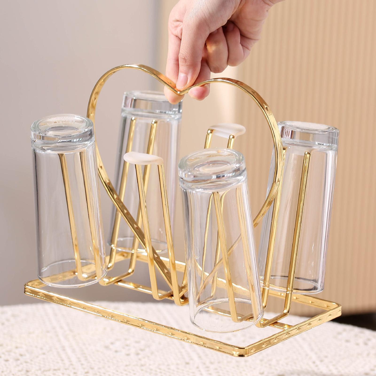 Cup Drying Rack Stand with Drain Tray Mug Holder for Tea Shop Restaurant Bar