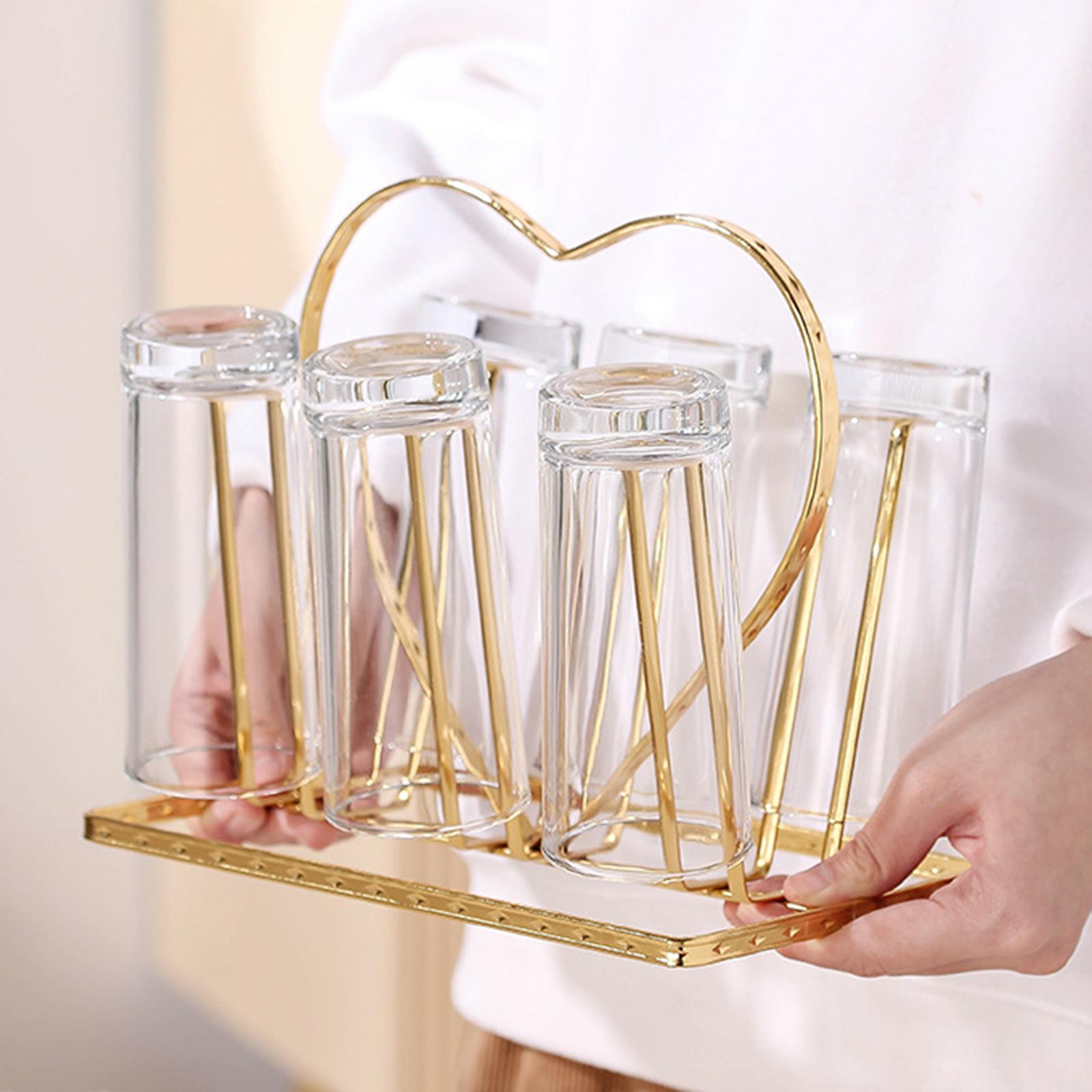 Cup Drying Rack Stand with Drain Tray Mug Holder for Tea Shop Restaurant Bar