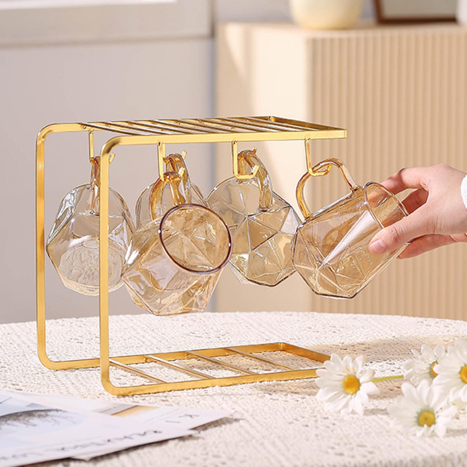 Cup Drying Rack Stand Portable Drainer Holder for Countertop Kitchen Cabinet