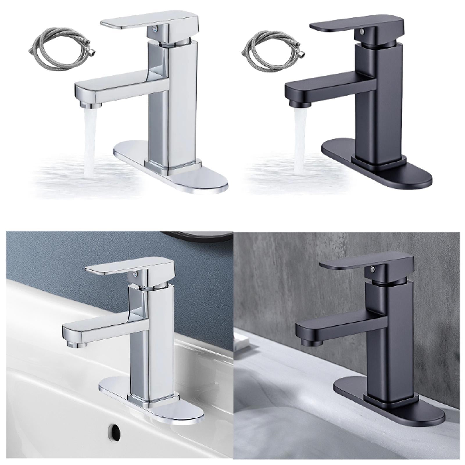 Waterfall Bathroom Sink Tap Mixer Bathroom Faucet for Sink Farmhouse Silver