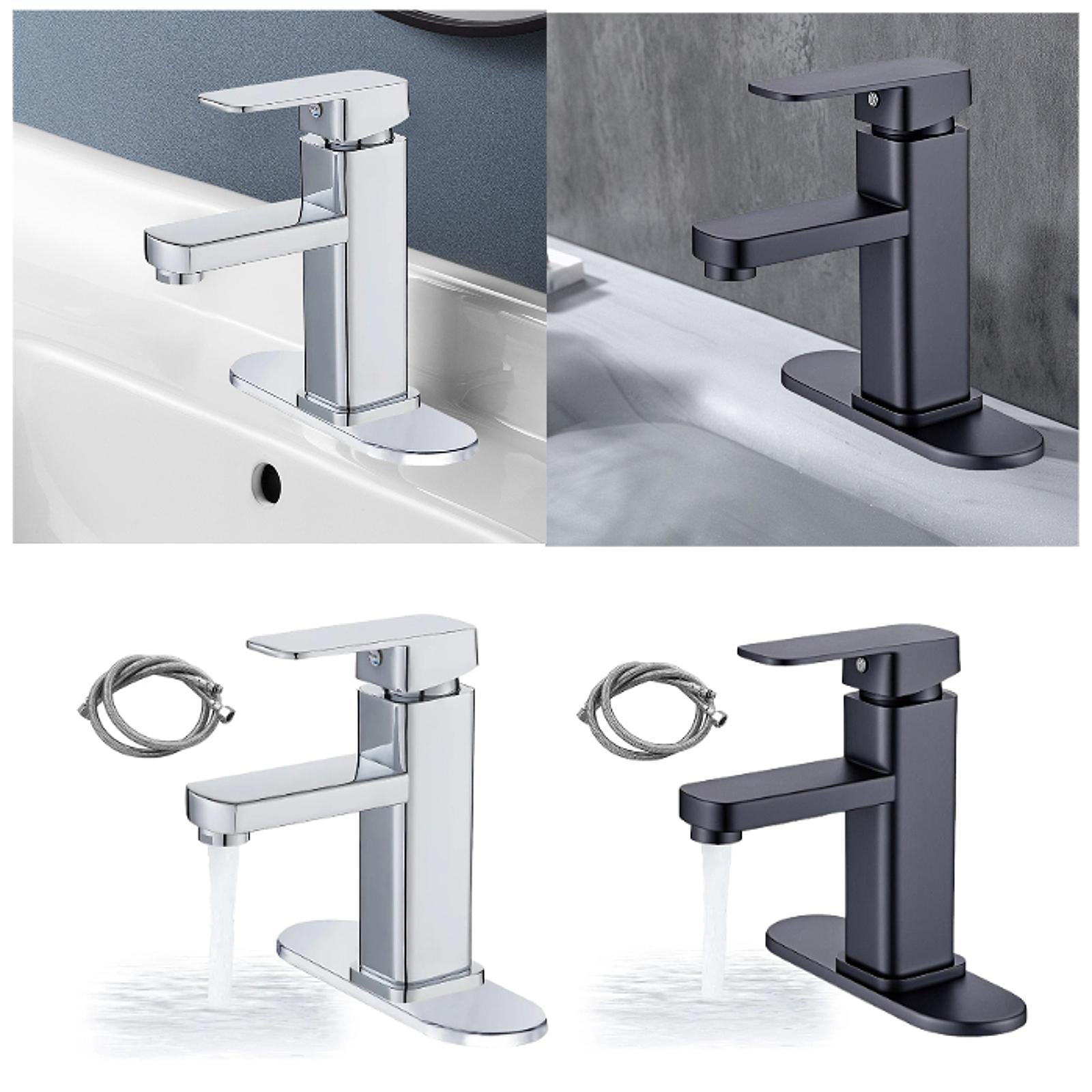 Waterfall Bathroom Sink Tap Mixer Bathroom Faucet for Sink Farmhouse Silver