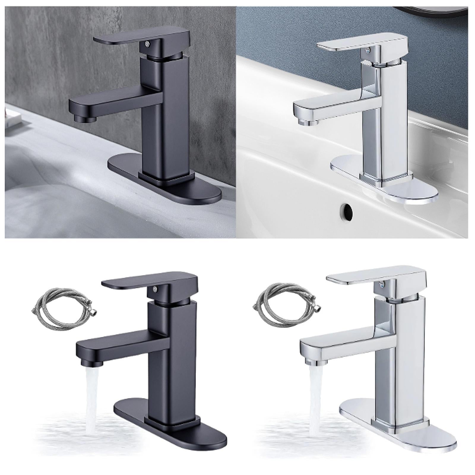 Waterfall Bathroom Sink Tap Mixer Bathroom Faucet for Sink Farmhouse Silver