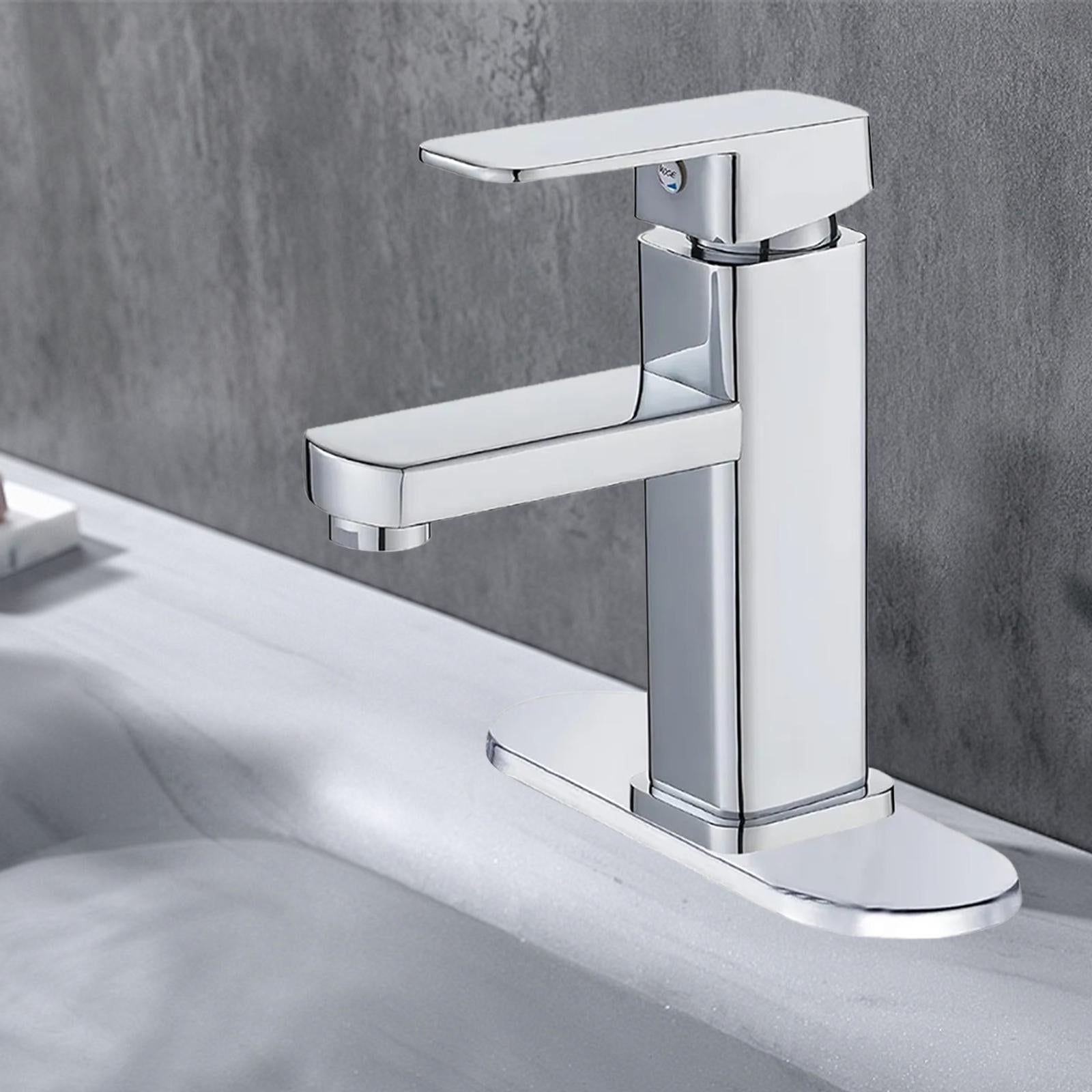 Waterfall Bathroom Sink Tap Mixer Bathroom Faucet for Sink Farmhouse Silver