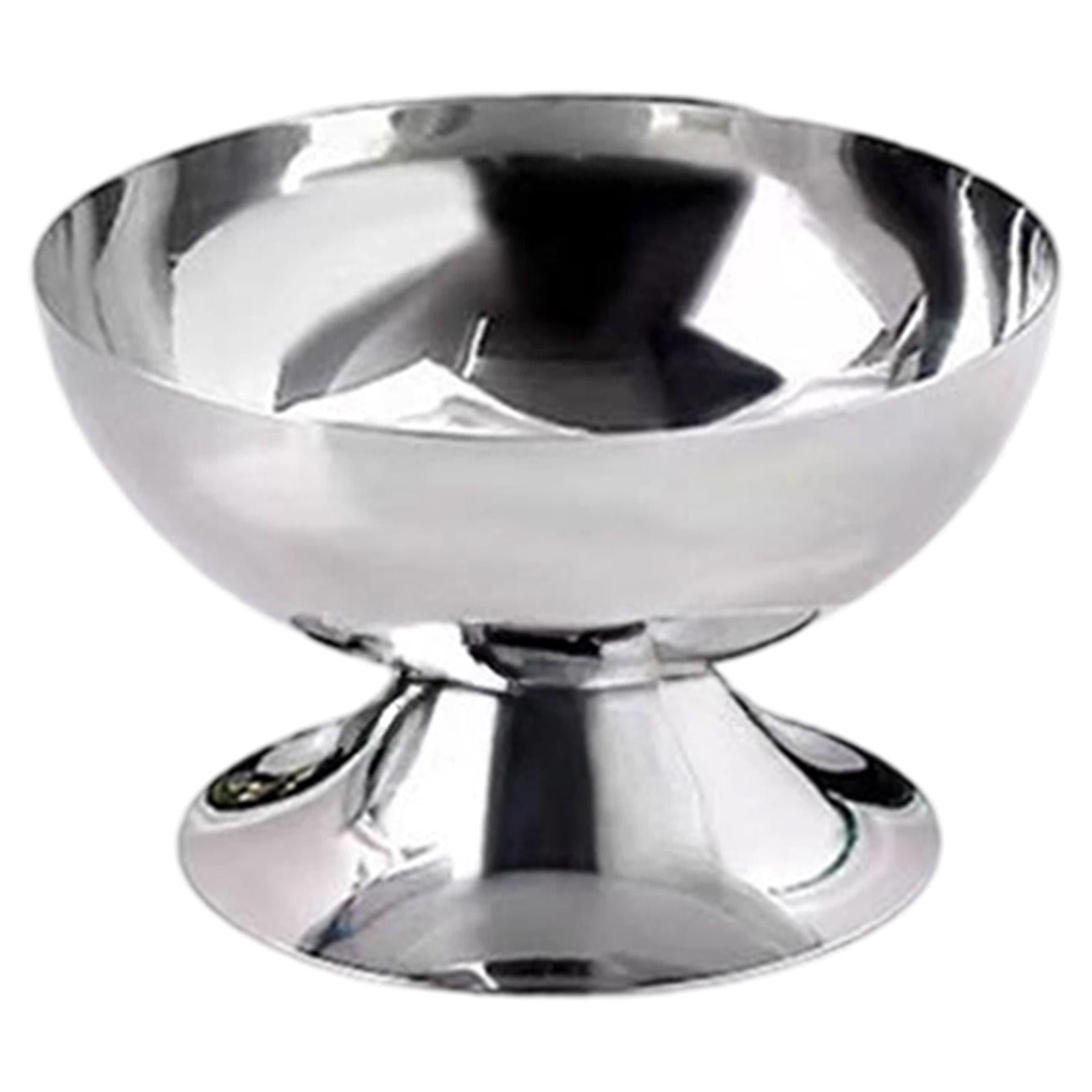 Footed Dessert Bowl Stainless Steel Goblet Bowl for Sundae Milkshakes Cereal Height 11cm