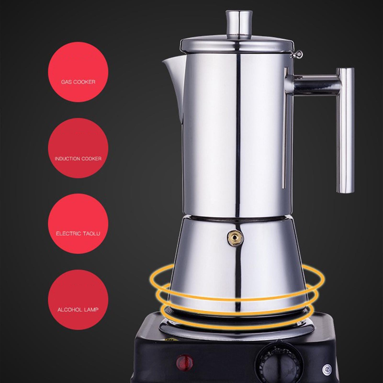 Moka Pot 6 Cup Multifunctional Stovetop Coffee Maker for Home Camping Office