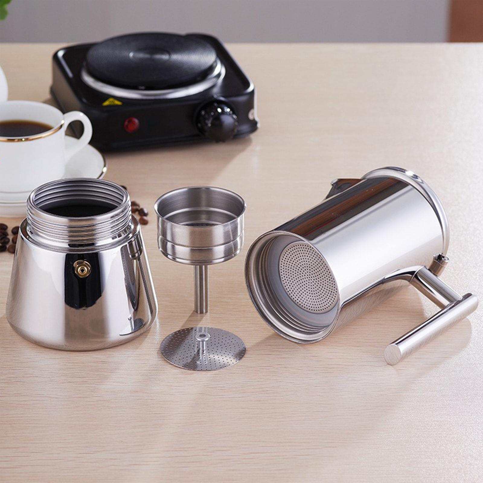 Moka Pot 6 Cup Multifunctional Stovetop Coffee Maker for Home Camping Office