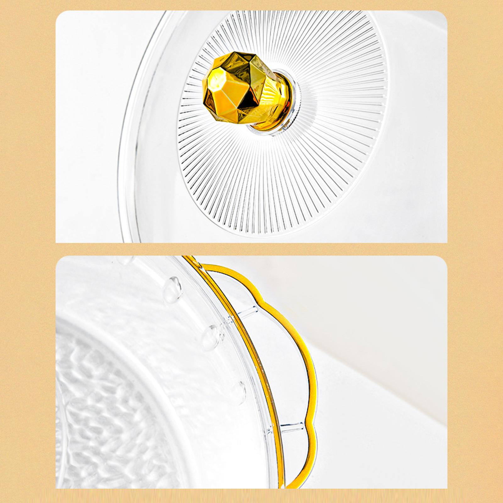 Fruit Bowl with Lid Modern Protable Fruit Plate for Party Home Coffee Drinks 32.5x28x6.5cm clear