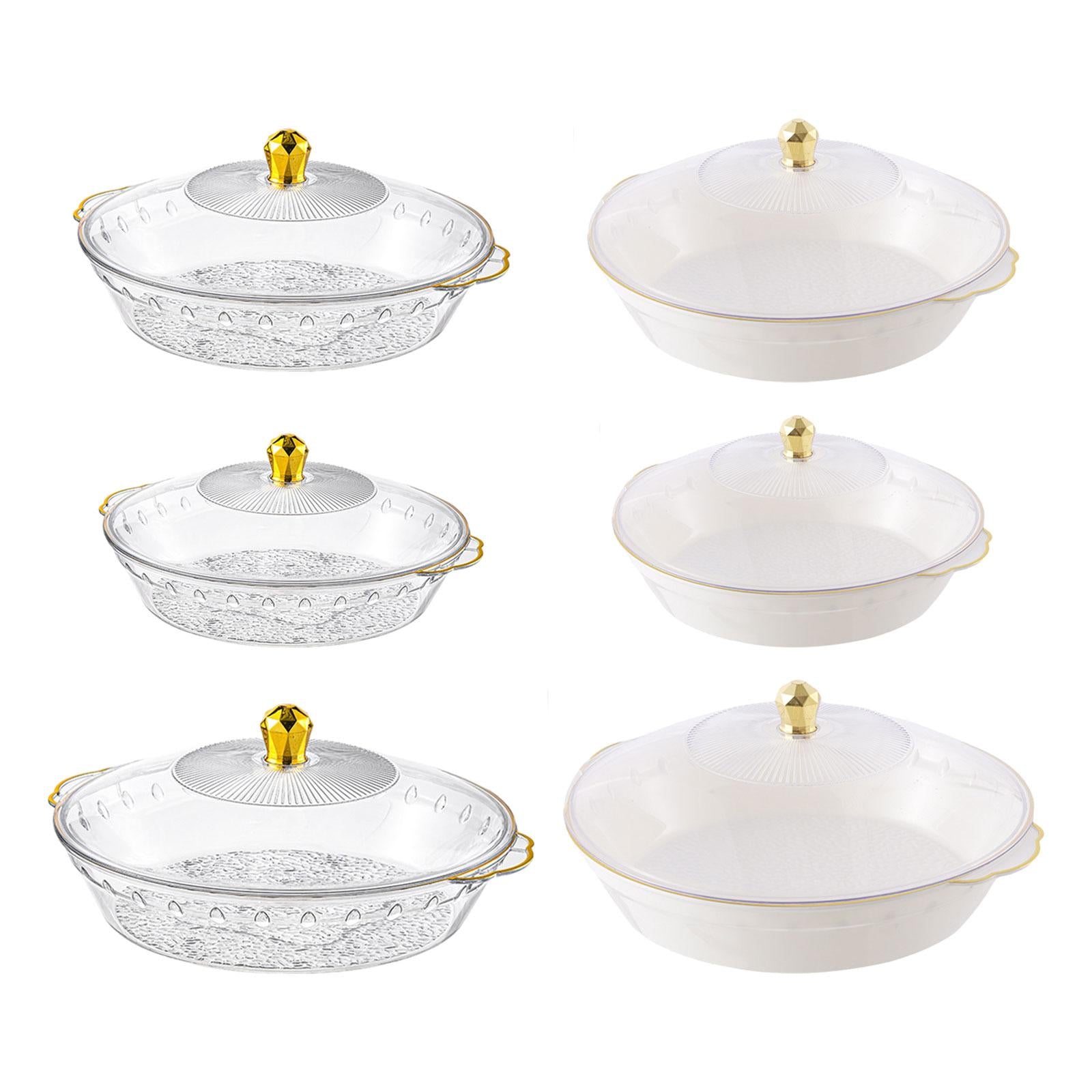 Fruit Bowl with Lid Container Decorative Dish for Kitchen Home Breakfast Tea clear 33.5x30.5x6cm