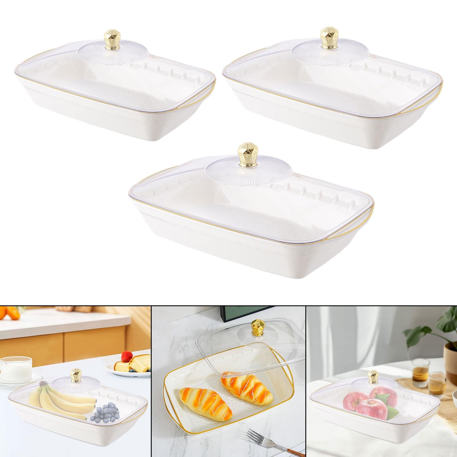 Fruit Bowl with Lid Multipurpose Fruit Basket for Office Coffee Drinks Party 30.5x19x12cm