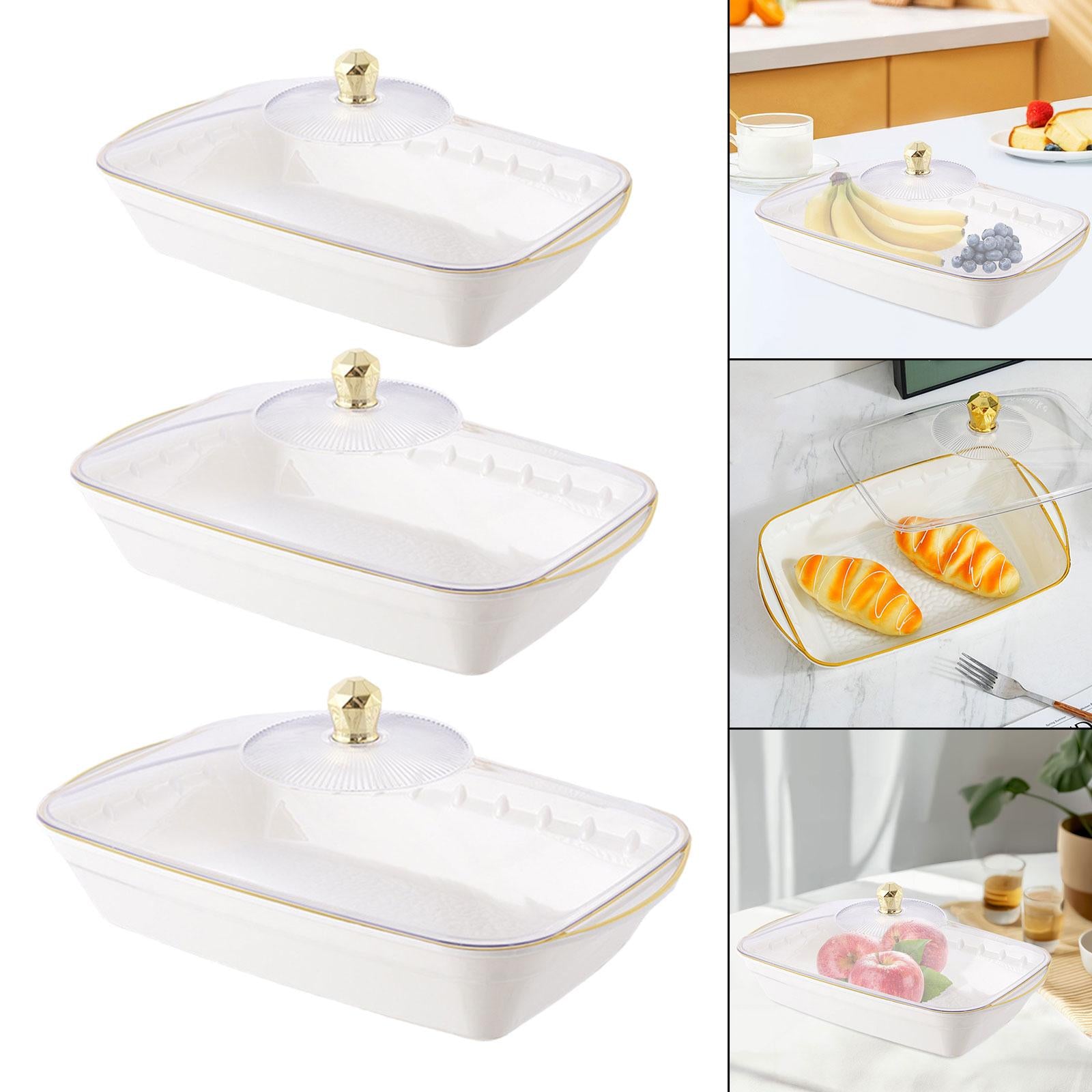 Fruit Bowl with Lid Multipurpose Fruit Basket for Office Coffee Drinks Party 30.5x19x12cm