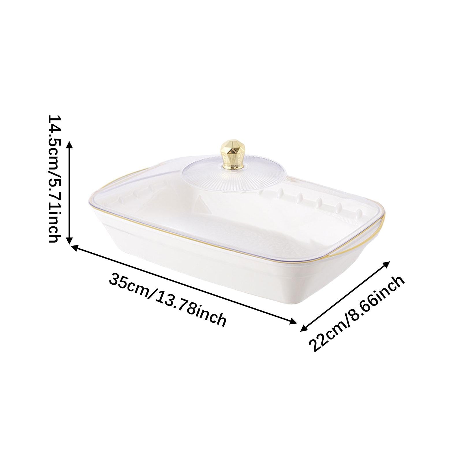 Fruit Bowl with Lid Multipurpose Fruit Basket for Office Coffee Drinks Party 35x22x14.5cm