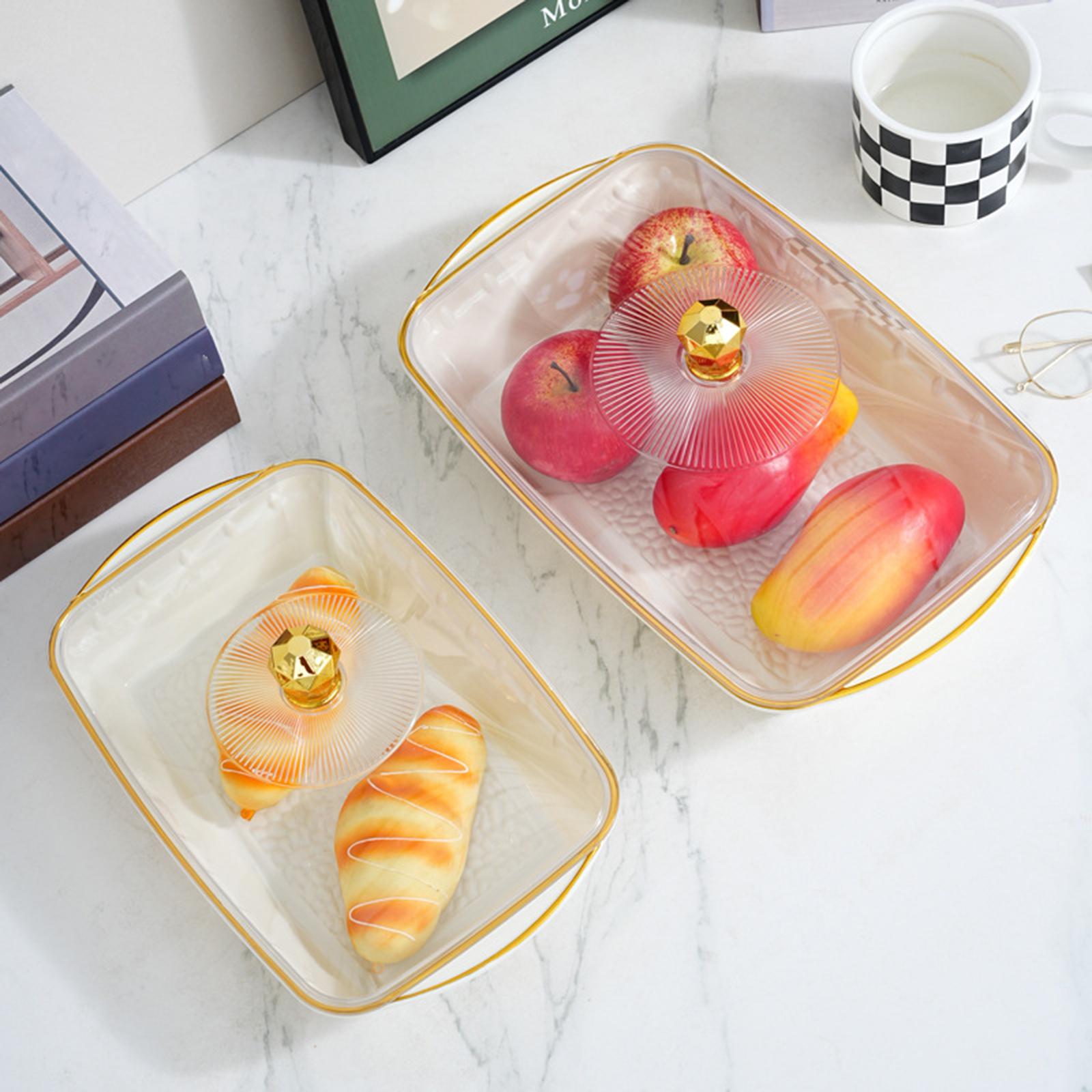 Fruit Bowl with Lid Multipurpose Fruit Basket for Office Coffee Drinks Party 35x22x14.5cm