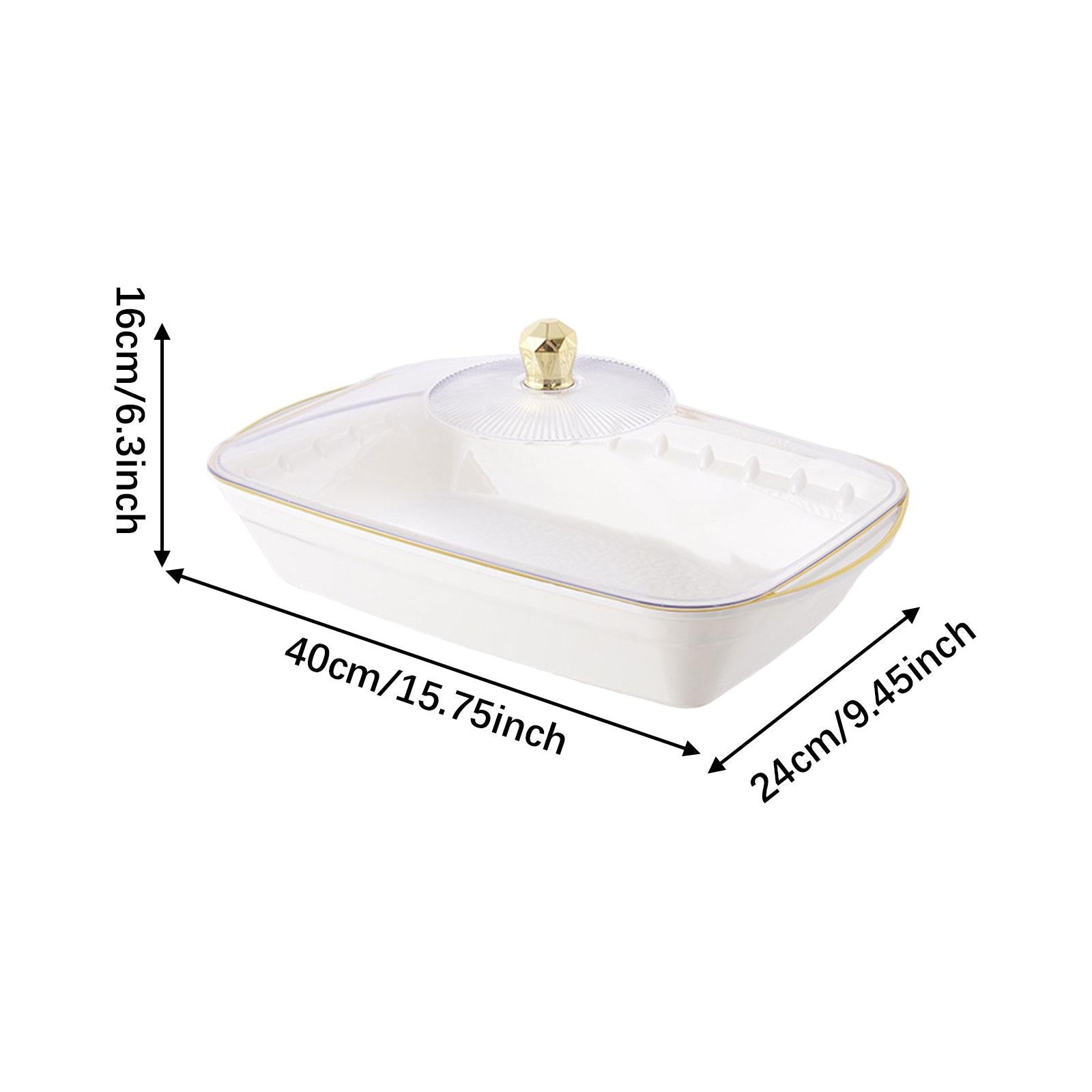Fruit Bowl with Lid Multipurpose Fruit Basket for Office Coffee Drinks Party 40x24x16cm
