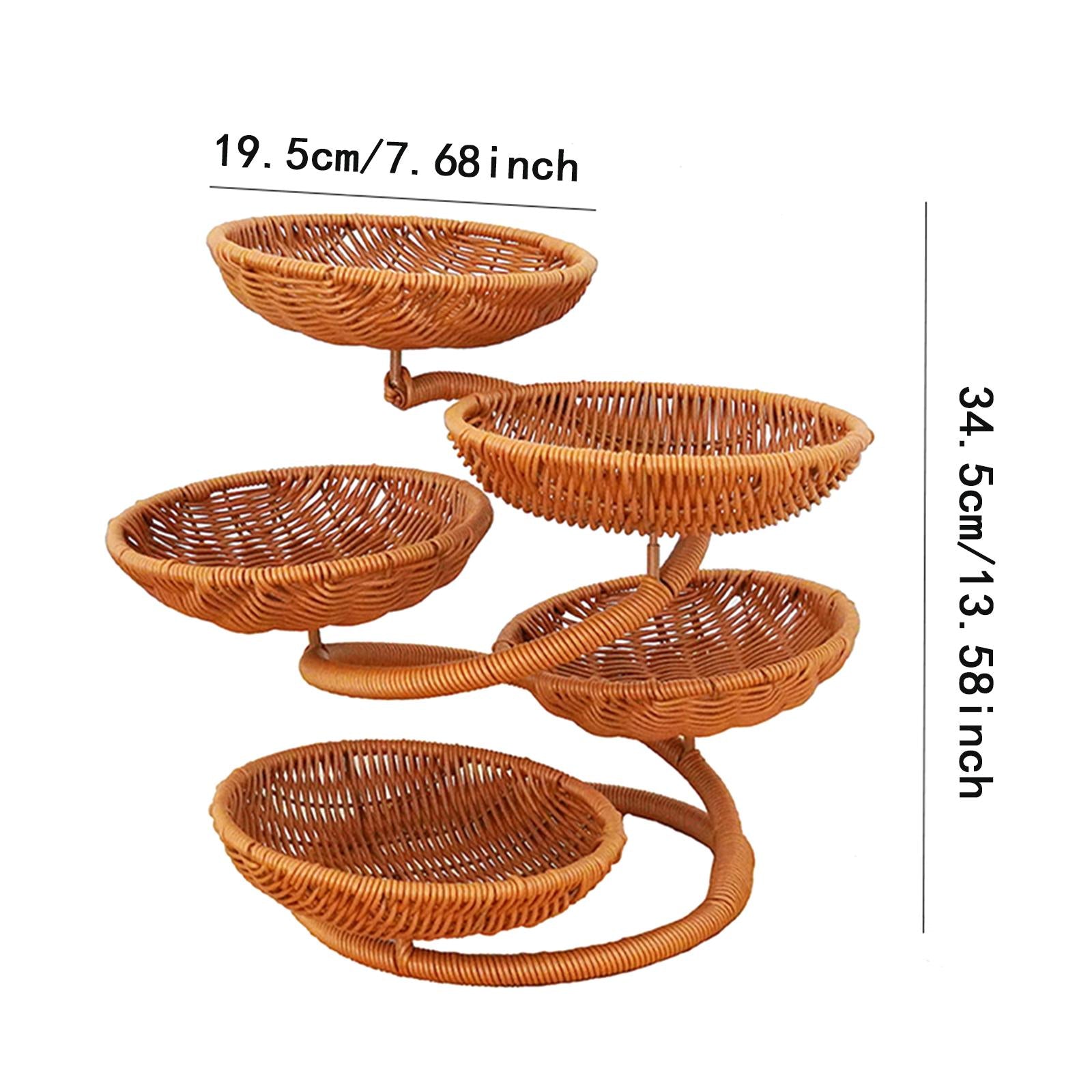 Fruit Basket Multi Tiers Compact Kitchen Counter Organizer Rack Serving Tray Style A