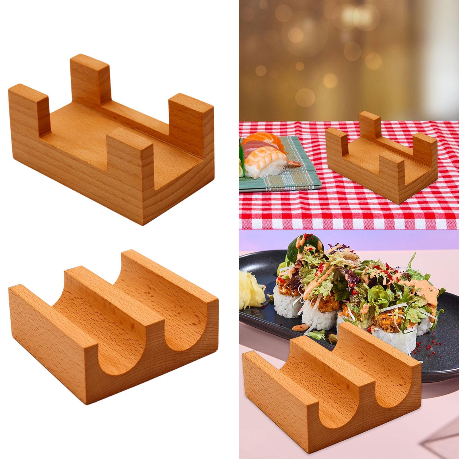 Wooden Sushi Holder Sushi Hand Roll Holder for Dining Table Party Bar 1 Grid