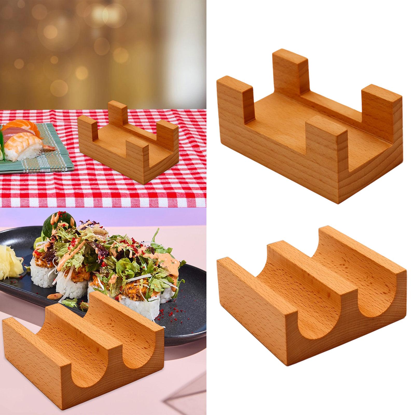 Wooden Sushi Holder Sushi Hand Roll Holder for Dining Table Party Bar 1 Grid