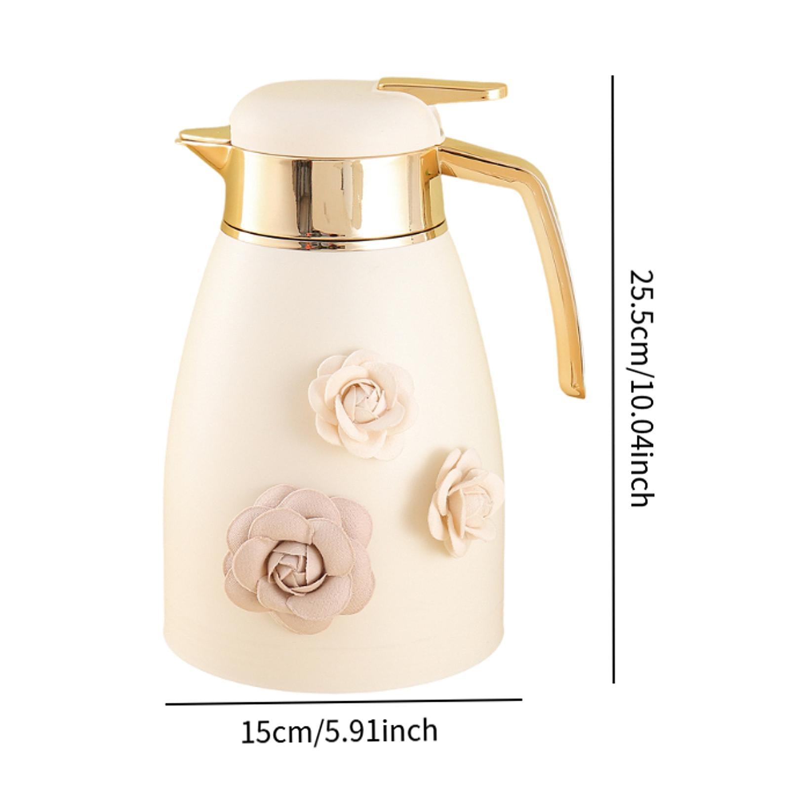 Thermal Coffee Carafe 1L Glass Lined Hot Water Dispenser for Home Cafe Juice Flower