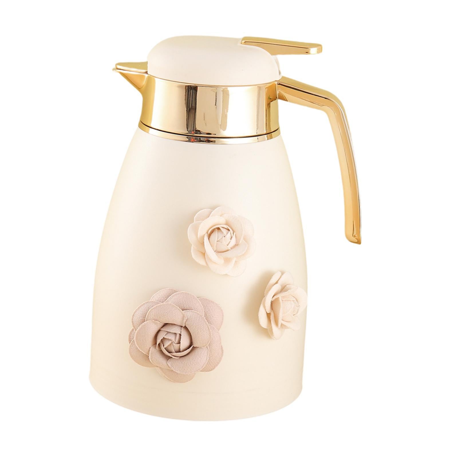 Thermal Coffee Carafe 1L Glass Lined Hot Water Dispenser for Home Cafe Juice Flower