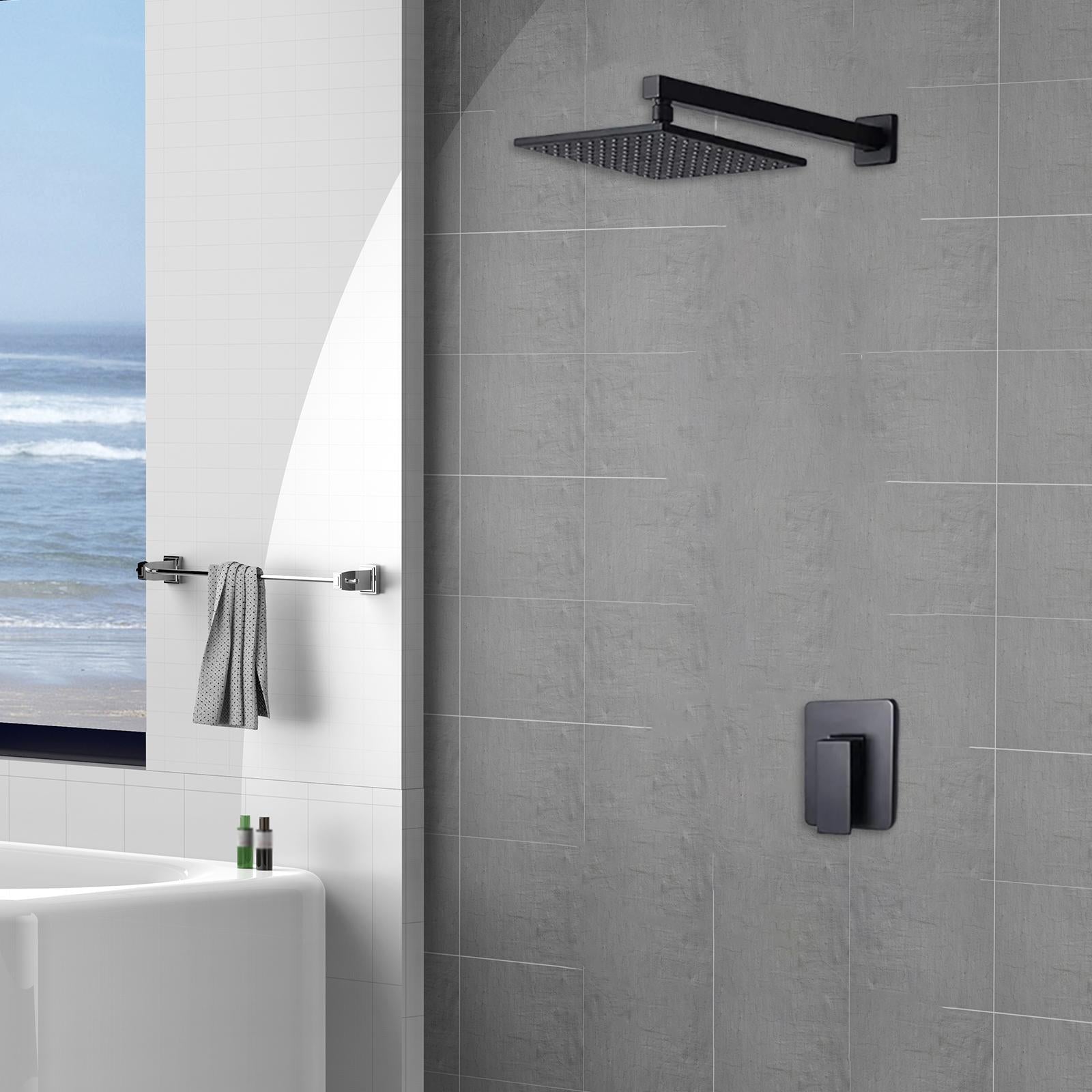 Square Rain Shower Head Home Showerhead Wall Mount Replacement High Pressure