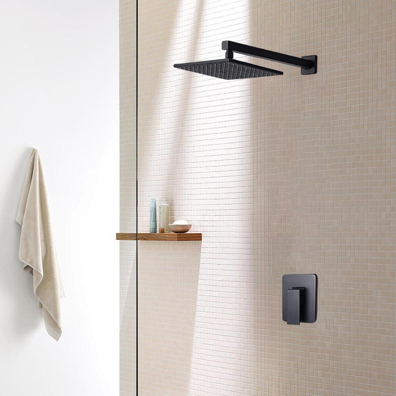 Square Rain Shower Head Home Showerhead Wall Mount Replacement High Pressure