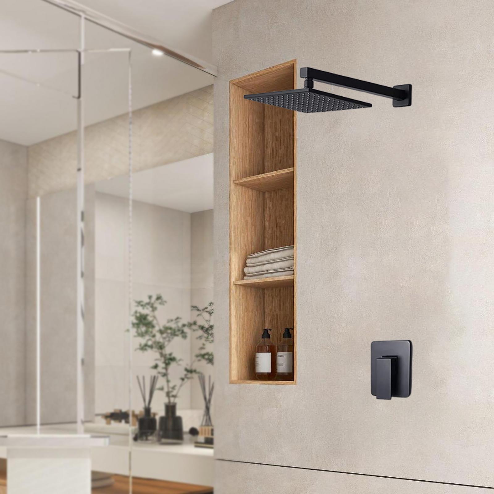 Square Rain Shower Head Home Showerhead Wall Mount Replacement High Pressure