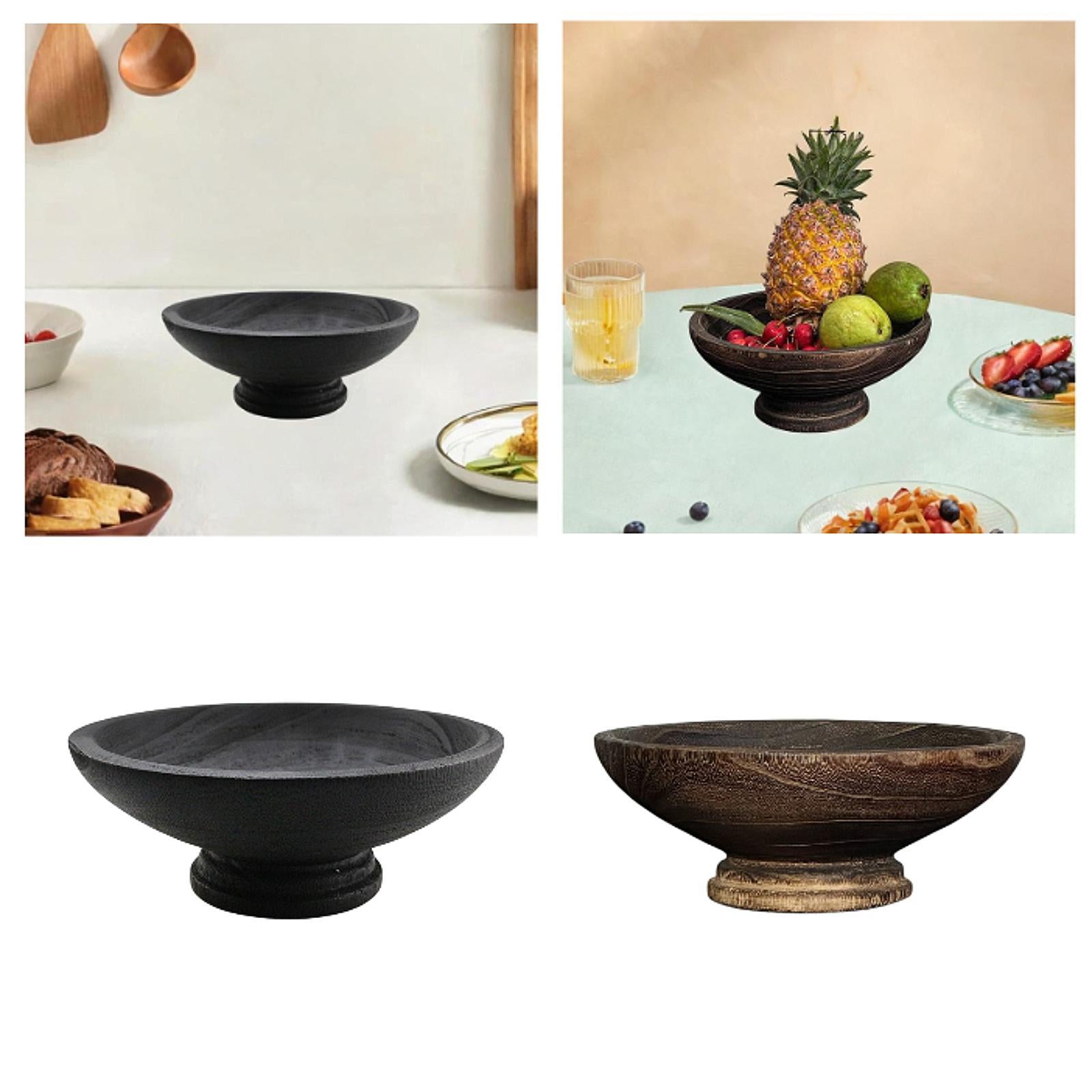 Decorative Pedestal Bowl Round Tableware for Celebration Wedding Anniversary black