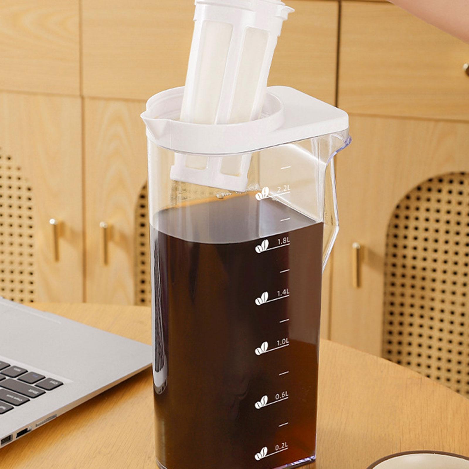 Fridge Water Pitcher with Lid with Scale for Hot/Cold Beverage Kitchens Use 2.2 L