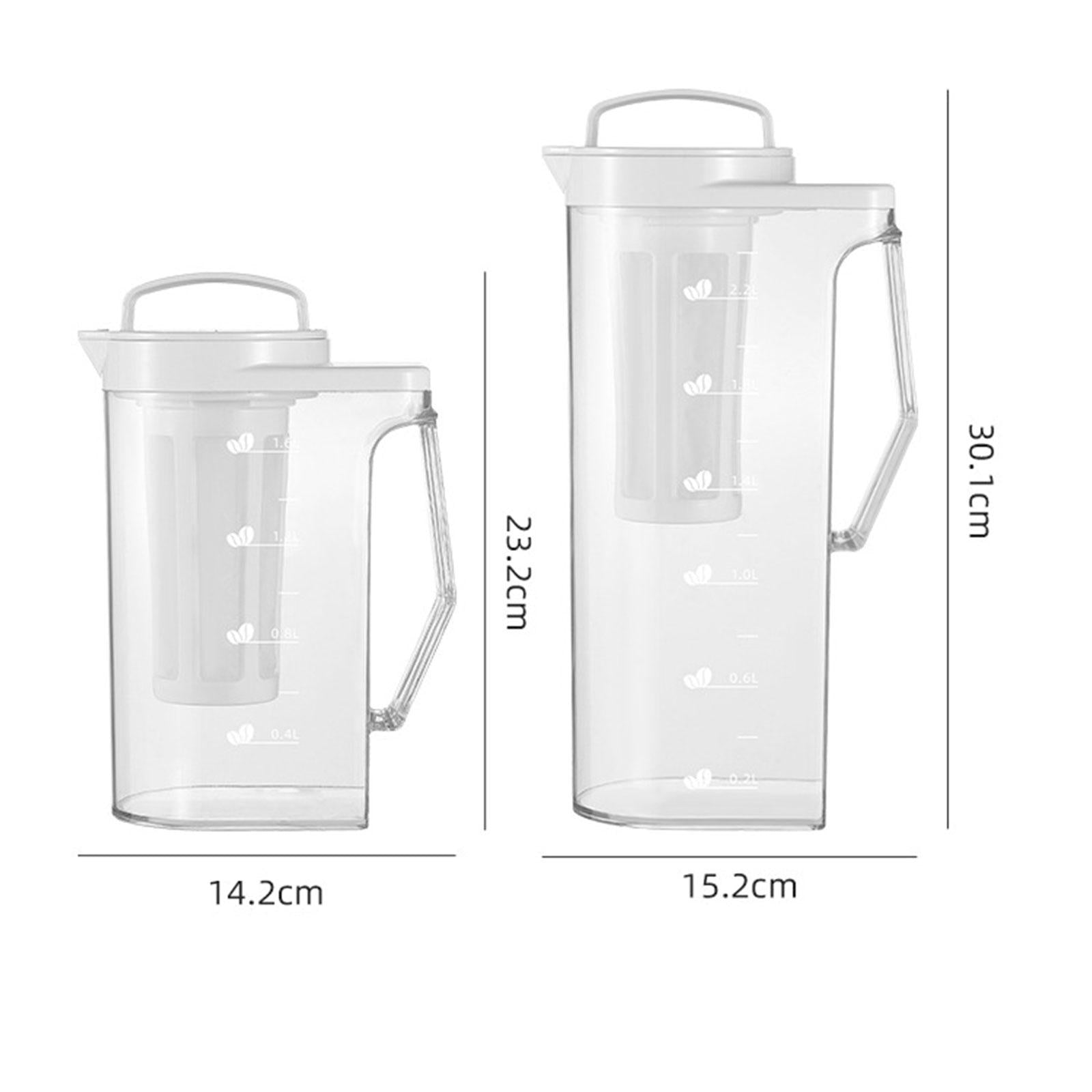 Fridge Water Pitcher with Lid with Scale for Hot/Cold Beverage Kitchens Use 1.6 L