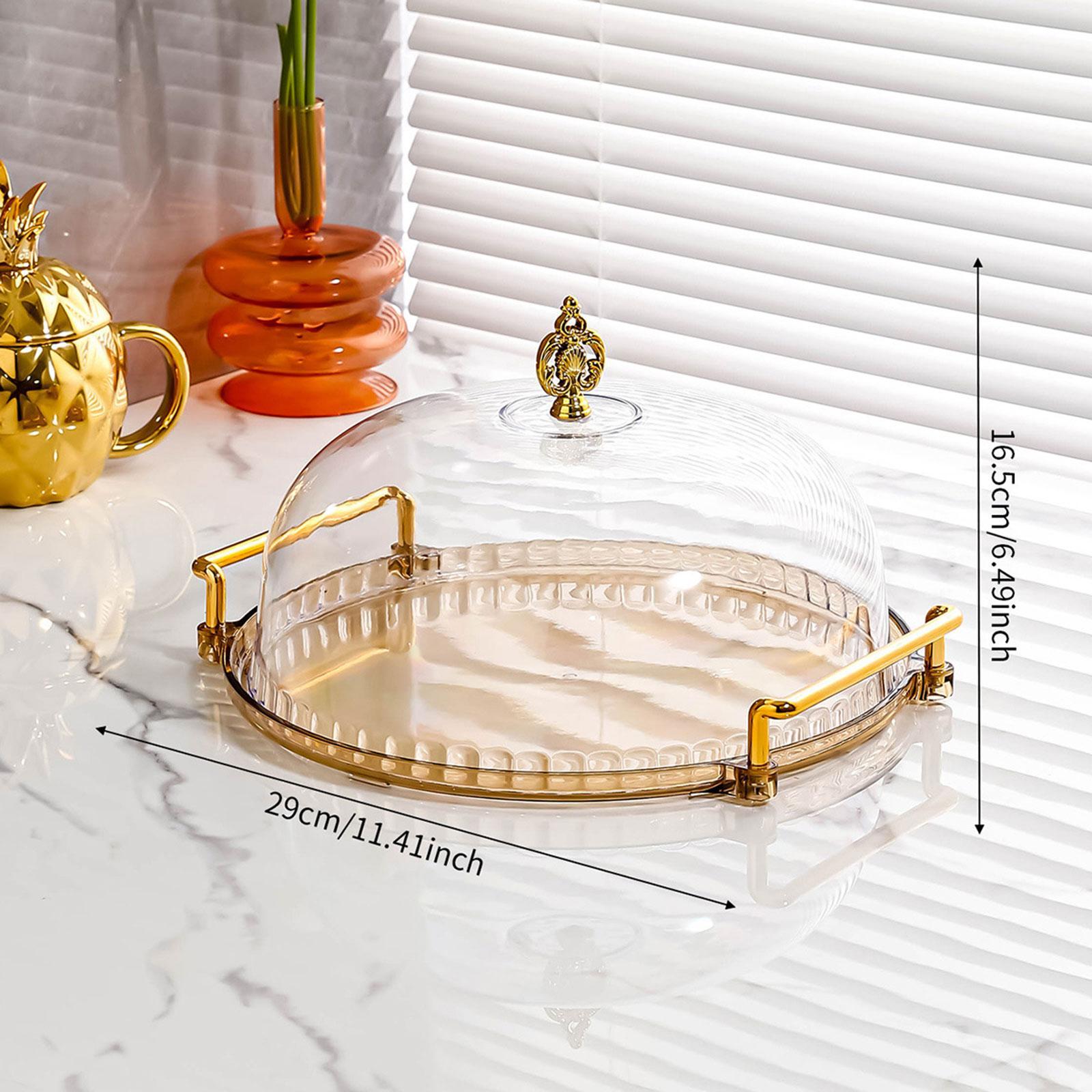 Dessert Serving Tray Multifunctional Cake Plate for Donut Cheesecake Cookies Brown