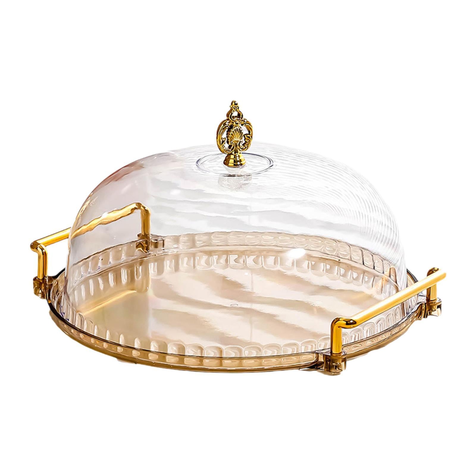 Dessert Serving Tray Multifunctional Cake Plate for Donut Cheesecake Cookies Brown