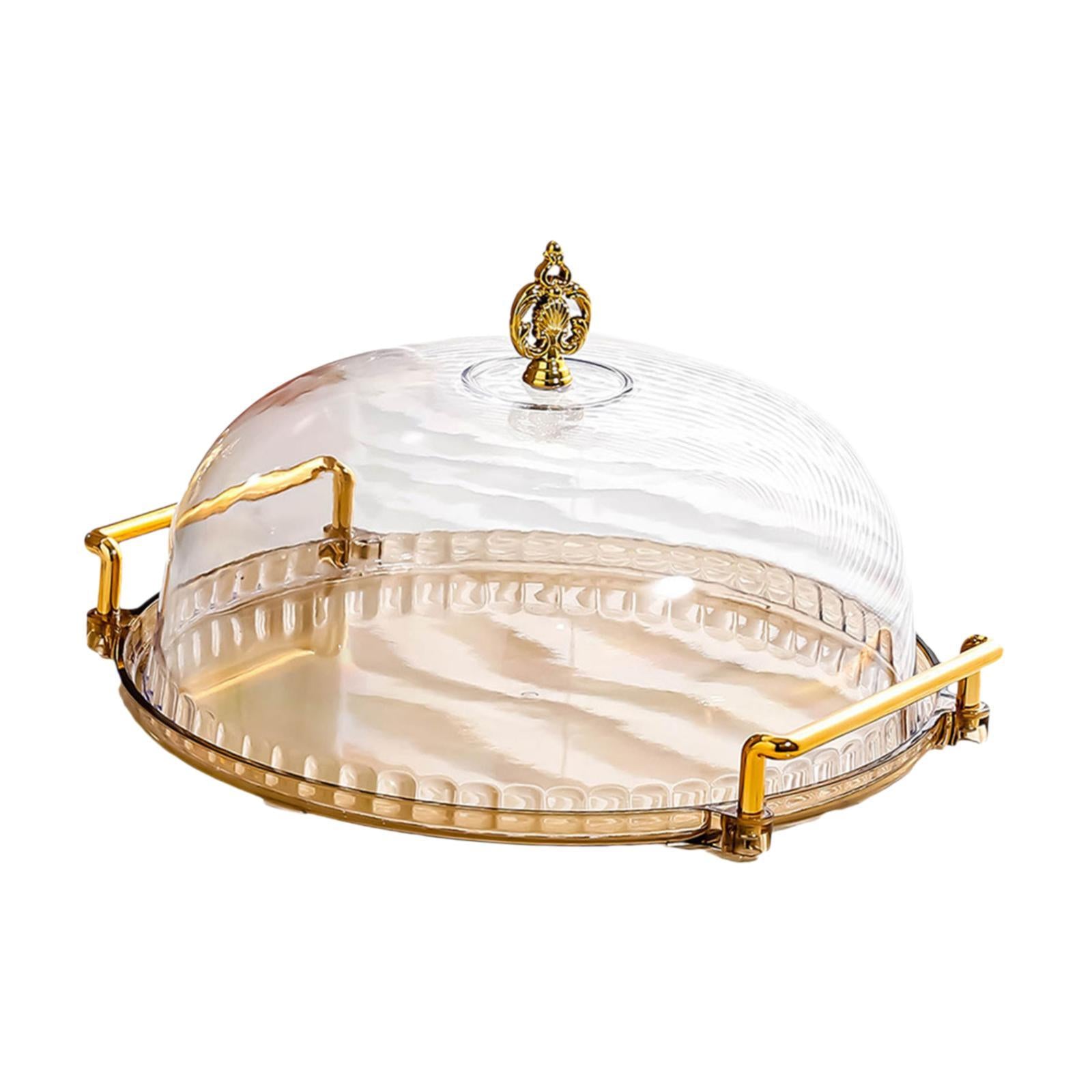Dessert Serving Tray Multifunctional Cake Plate for Donut Cheesecake Cookies Brown