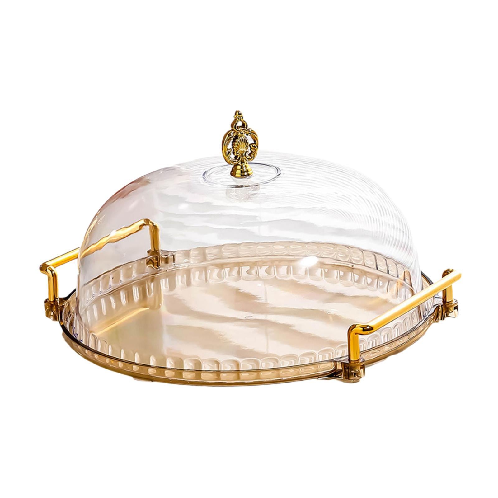Dessert Serving Tray Multifunctional Cake Plate for Donut Cheesecake Cookies Brown