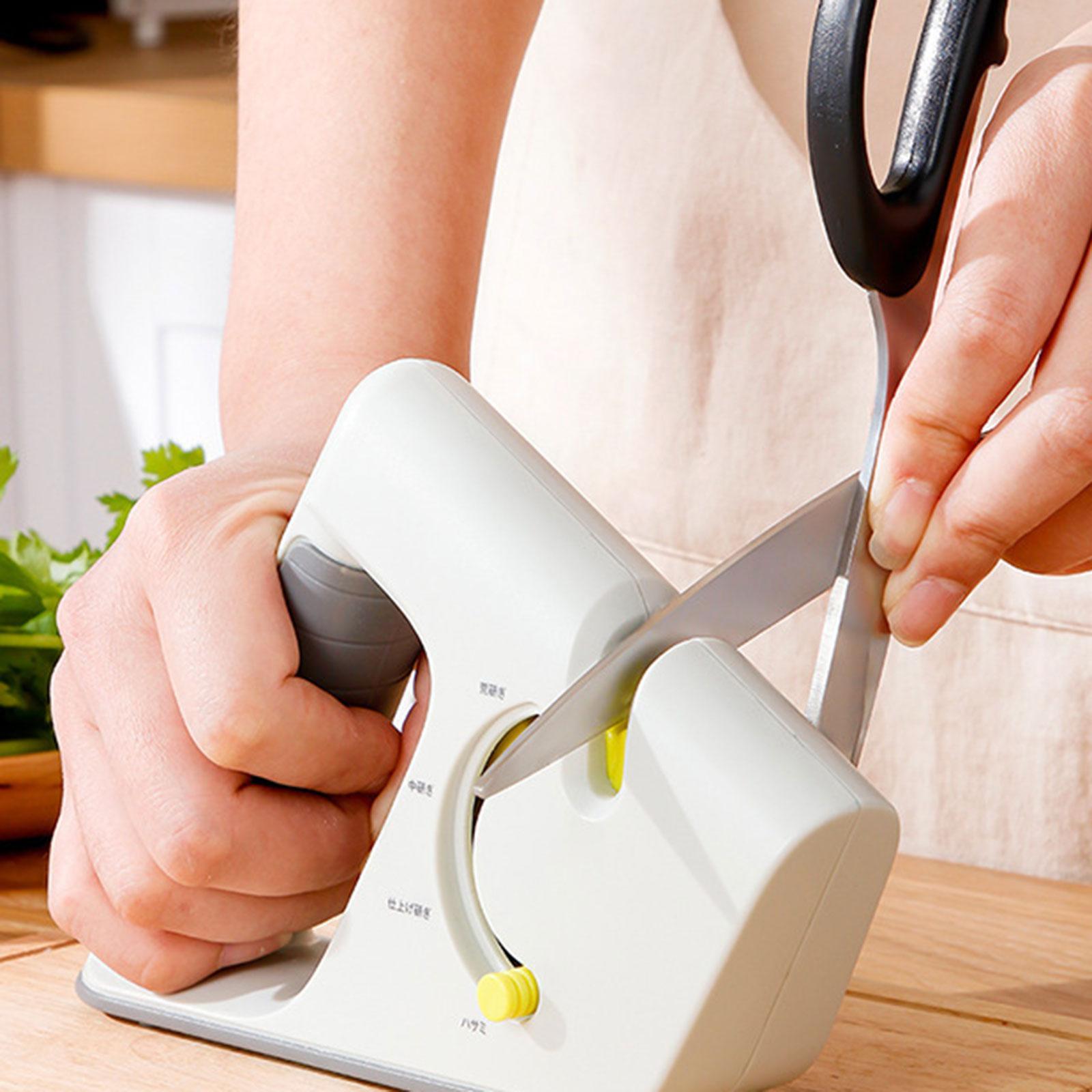 Handheld 4 in 1 Knife Sharpener 7.4x2x4.5inch for Fruit Knife Anti Slip Base