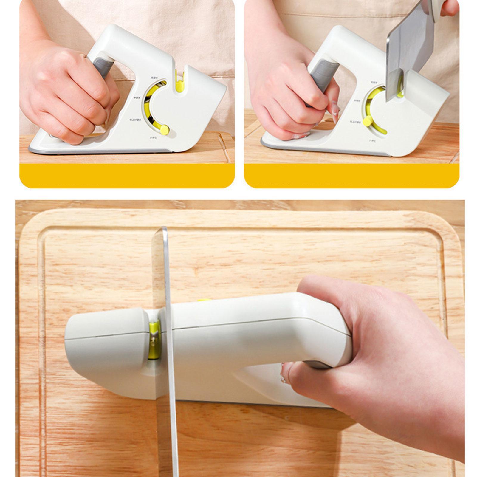 Handheld 4 in 1 Knife Sharpener 7.4x2x4.5inch for Fruit Knife Anti Slip Base