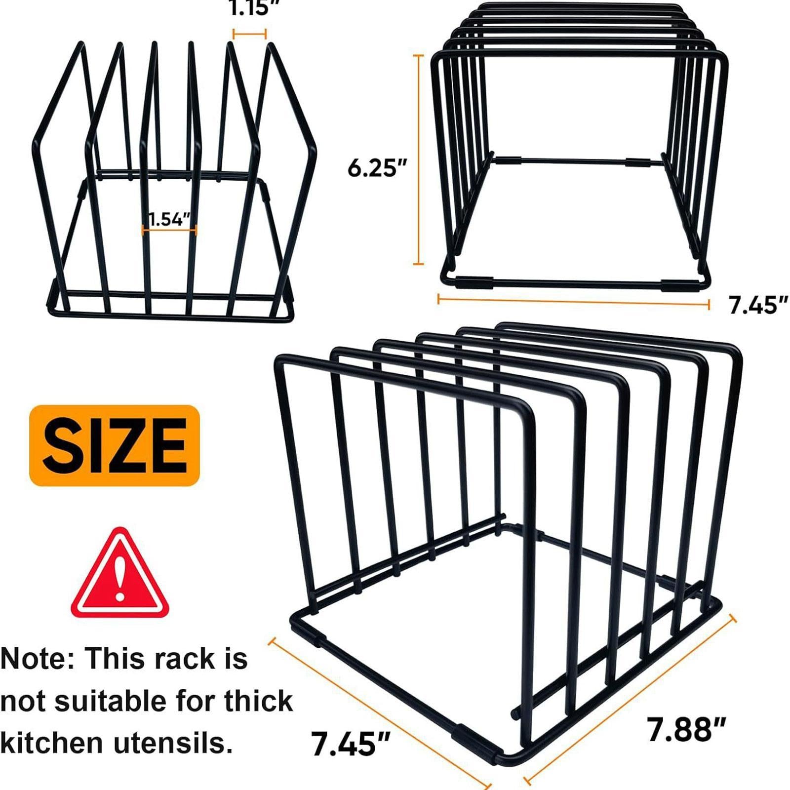 Kitchen Pan Pot Storage Rack with 5 Slots Accessory for Cabinet Space Saving