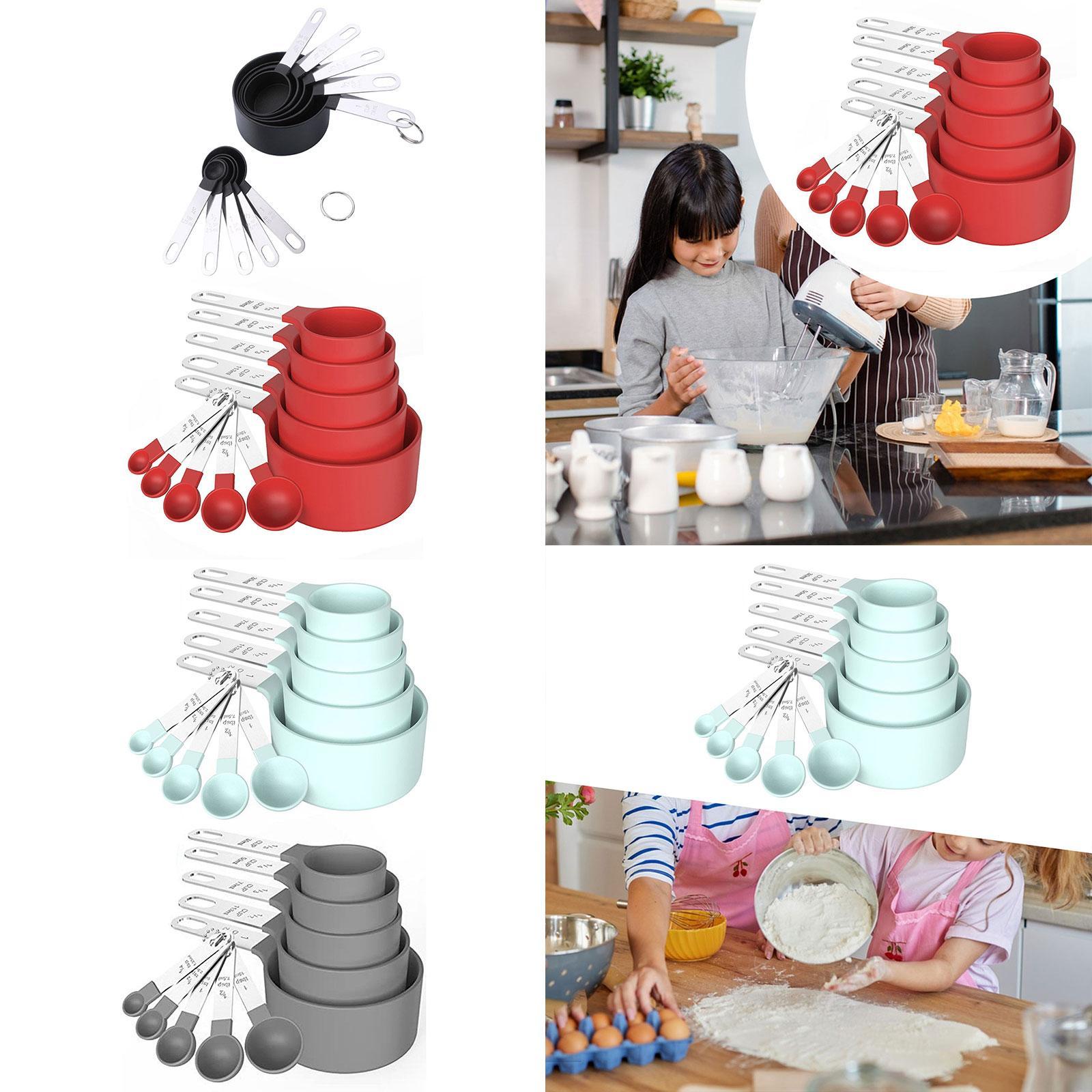 Measuring Cups Spoons Set Compact Mixing Spoons for Cooking Home Accessories Black