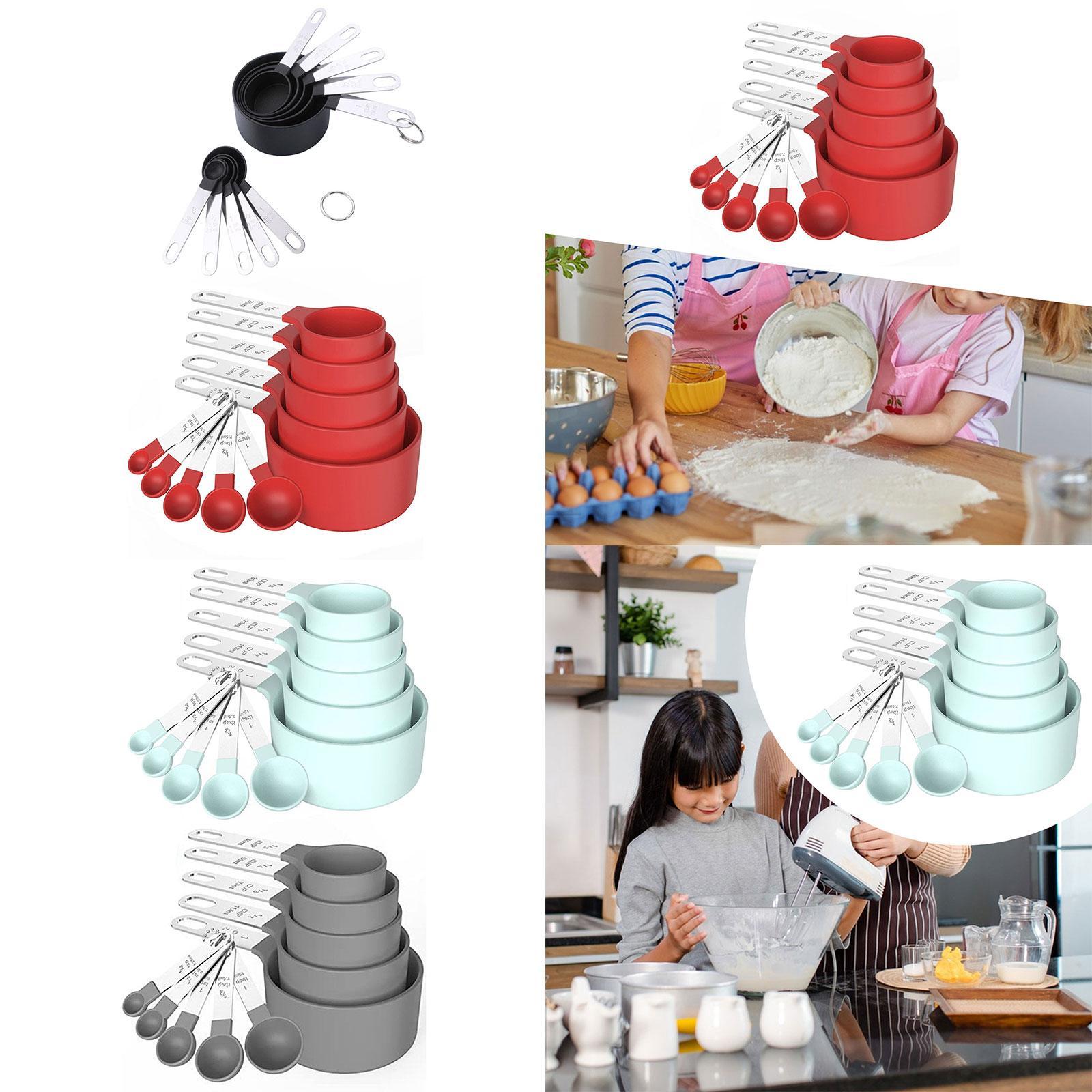 Measuring Cups Spoons Set Compact Mixing Spoons for Cooking Home Accessories Black