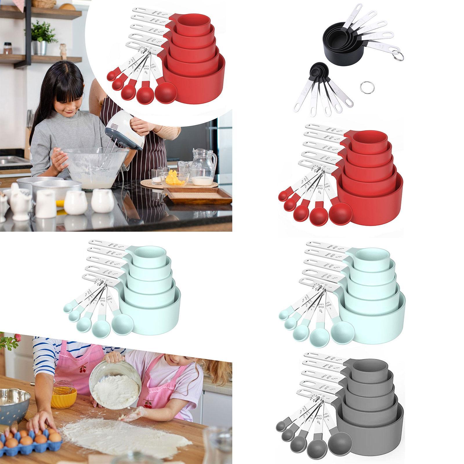 Measuring Cups Spoons Set Compact Mixing Spoons for Cooking Home Accessories Black