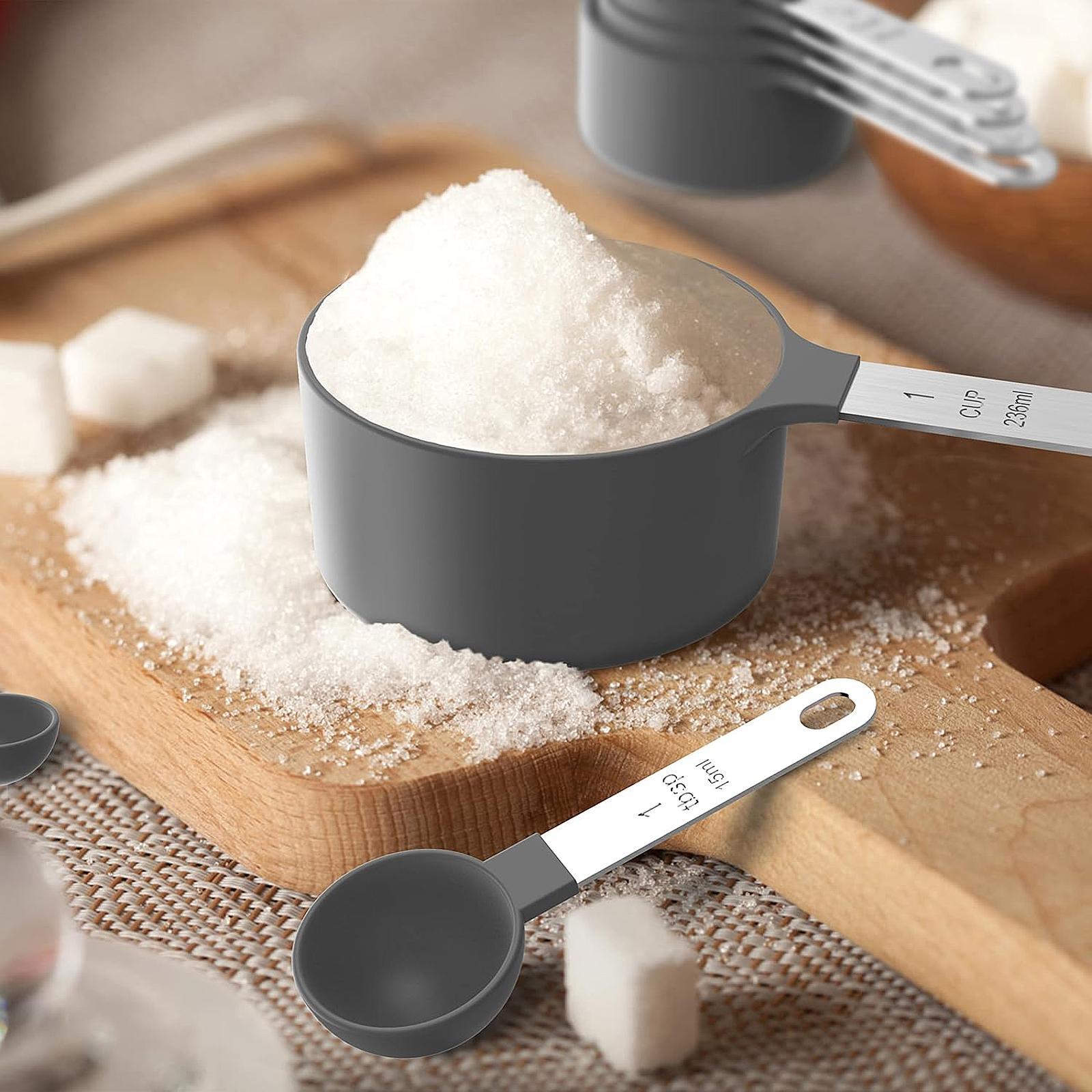 Measuring Cups Spoons Set Compact Mixing Spoons for Cooking Home Accessories Gray