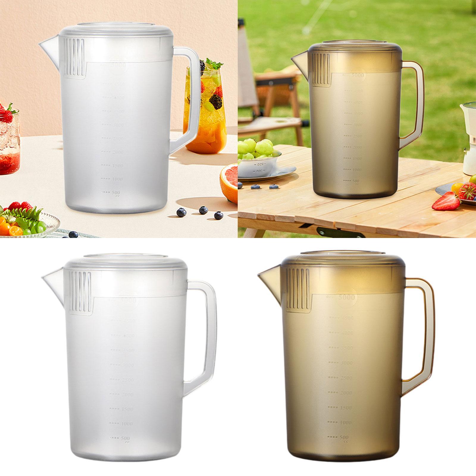 Liquid Measure Cup 5000ml Beverage Storage Container for Flour Fridge Liquid Clear