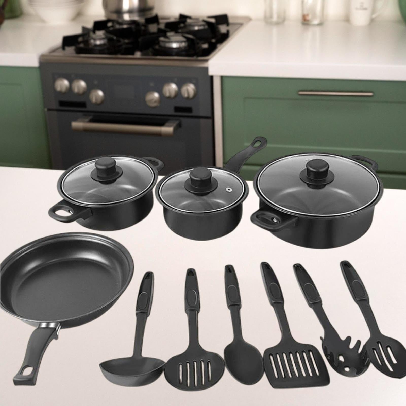 Kitchen Pot and Pan Cookware Set Nonstick Soup Pot for Outdoor Indoor Picnic