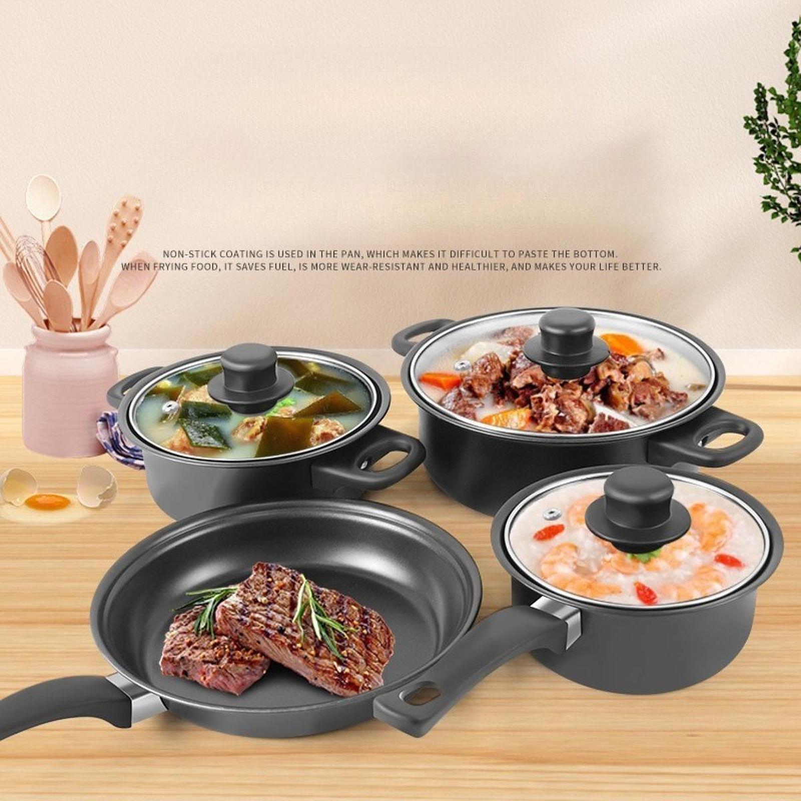 Kitchen Pot and Pan Cookware Set Nonstick Soup Pot for Outdoor Indoor Picnic