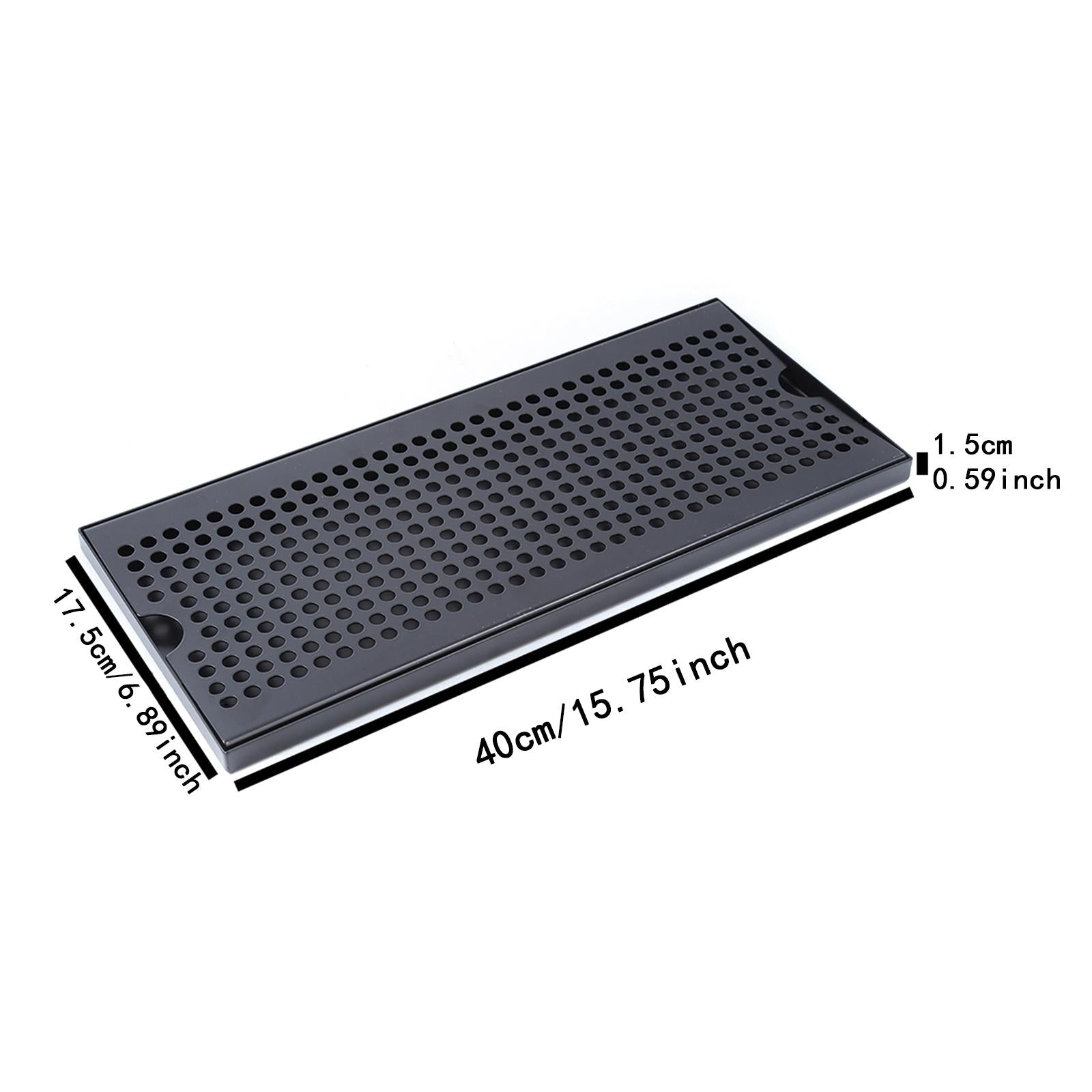 Beer Keg Drip Tray Portable Stainless Steel for Beverage Dispenser Household 40x17.5x1.5cm