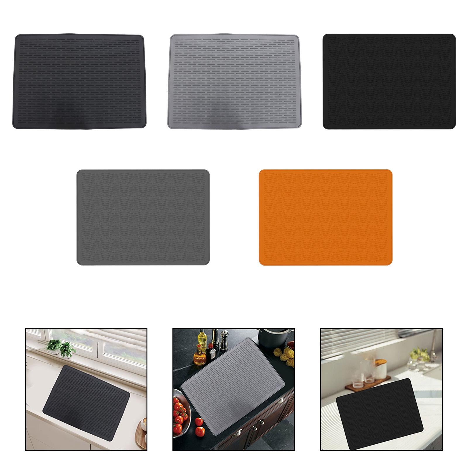 Stove Top Cover Heat Resistant Heavy Duty for Electric Stove Dish Drying Mat Black Straight Grain