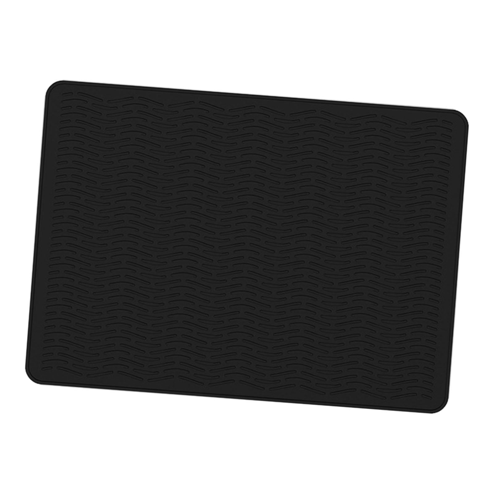 Stove Top Cover Heat Resistant Heavy Duty for Electric Stove Dish Drying Mat Black Wave Grain