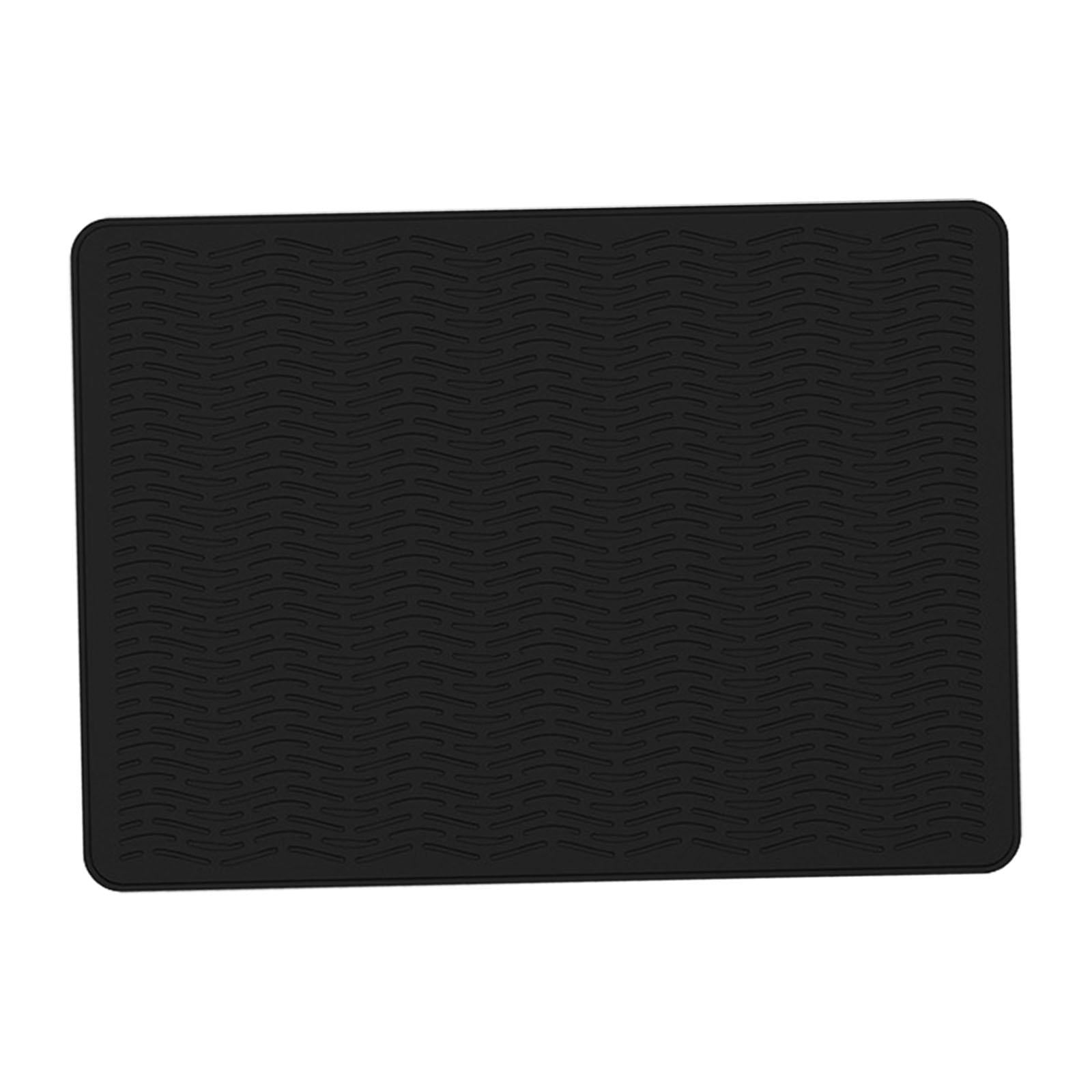 Stove Top Cover Heat Resistant Heavy Duty for Electric Stove Dish Drying Mat Black Wave Grain
