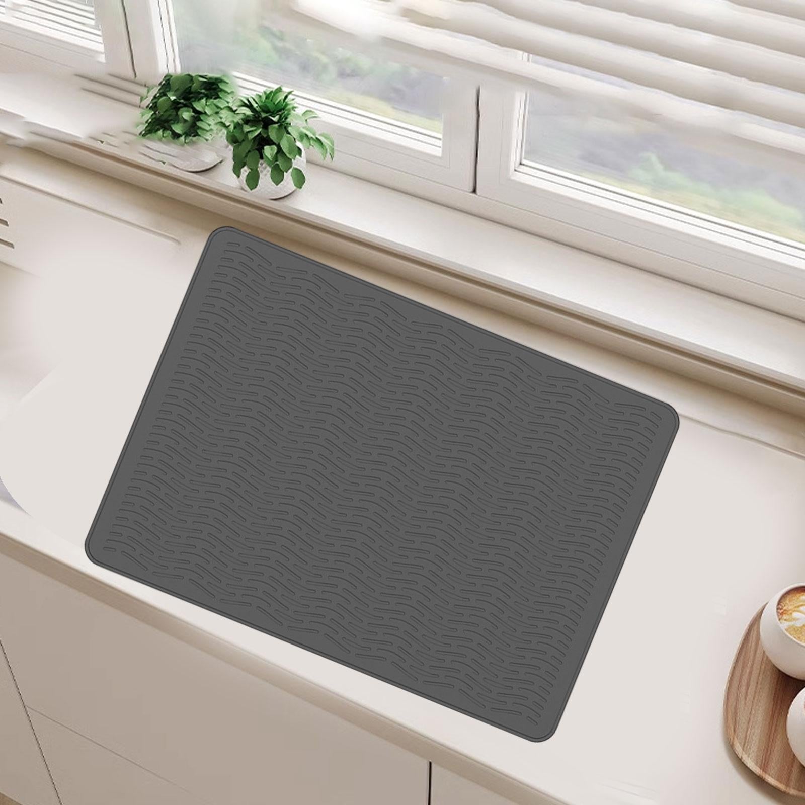 Stove Top Cover Heat Resistant Heavy Duty for Electric Stove Dish Drying Mat Gray Wave Grain