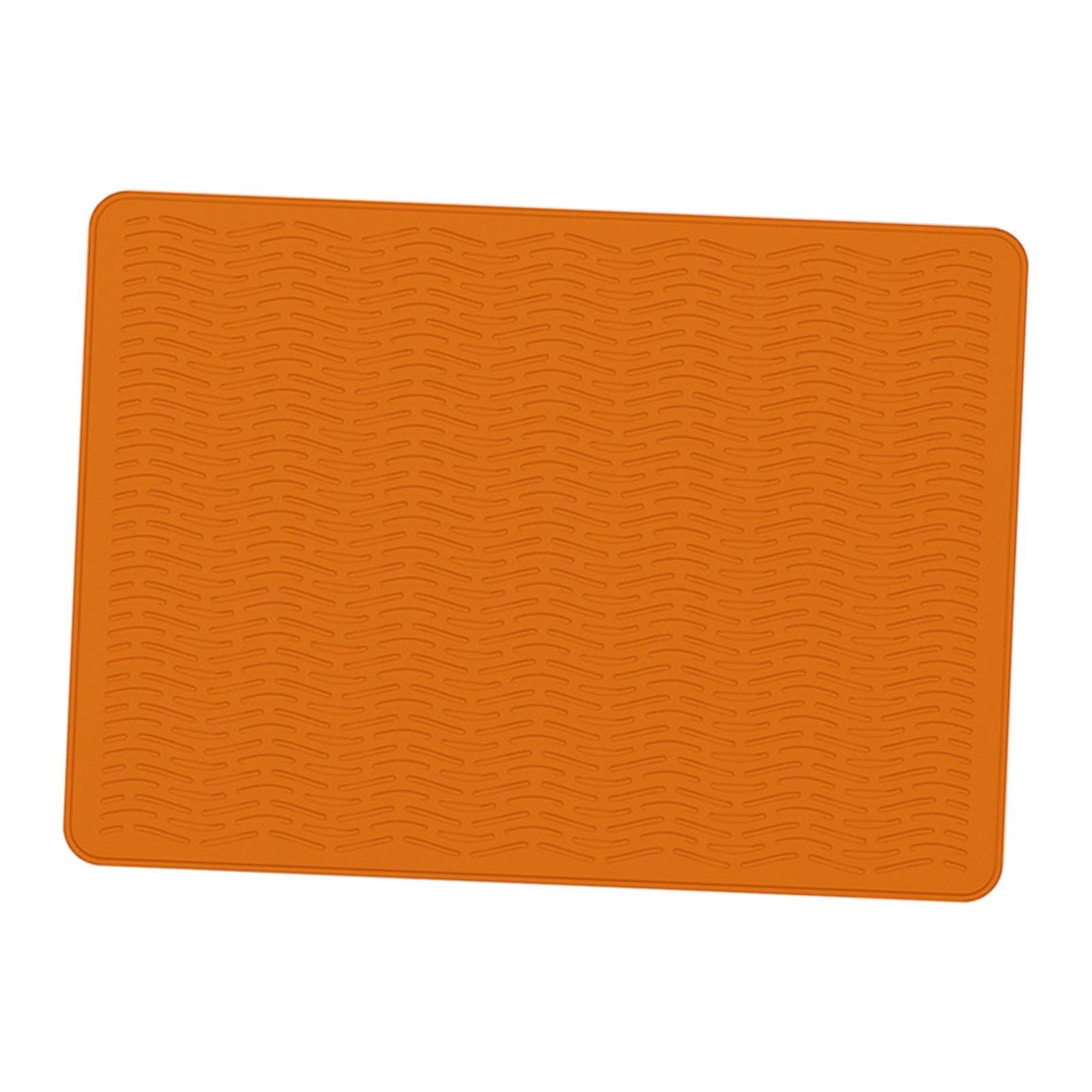 Stove Top Cover Heat Resistant Heavy Duty for Electric Stove Dish Drying Mat Orange Wave Grain