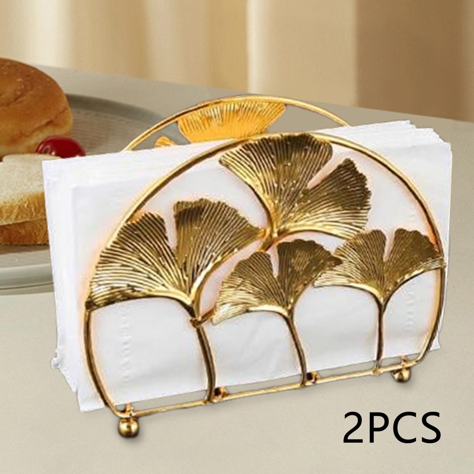 2 Pieces Iron Tissue Holder Leaf Shape Sturdy for Bar Restaurant Sturdy Room