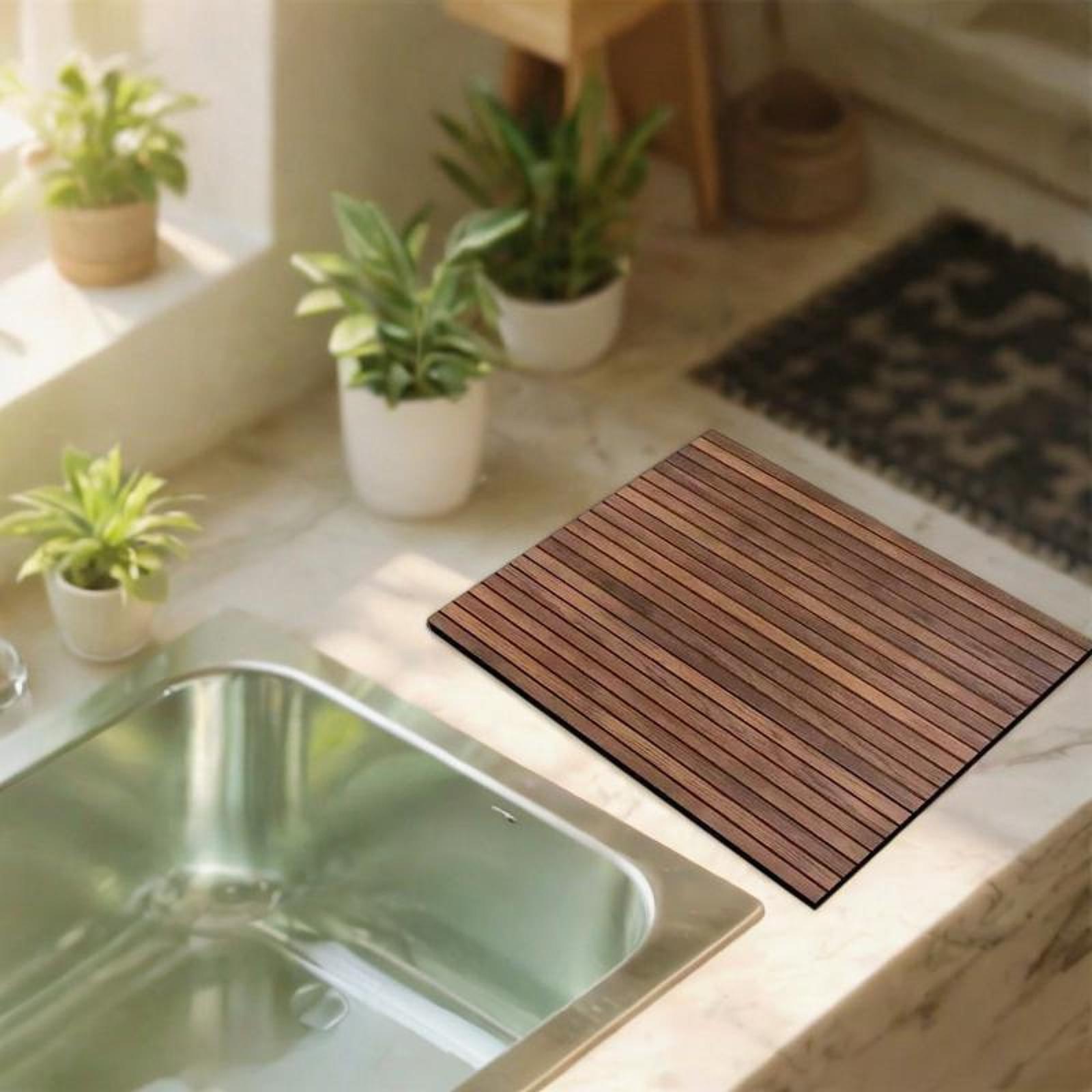 Dish Drying Mat Absorbent Fast Drying Kitchen Drain Pad for Counter Bar Home Style B